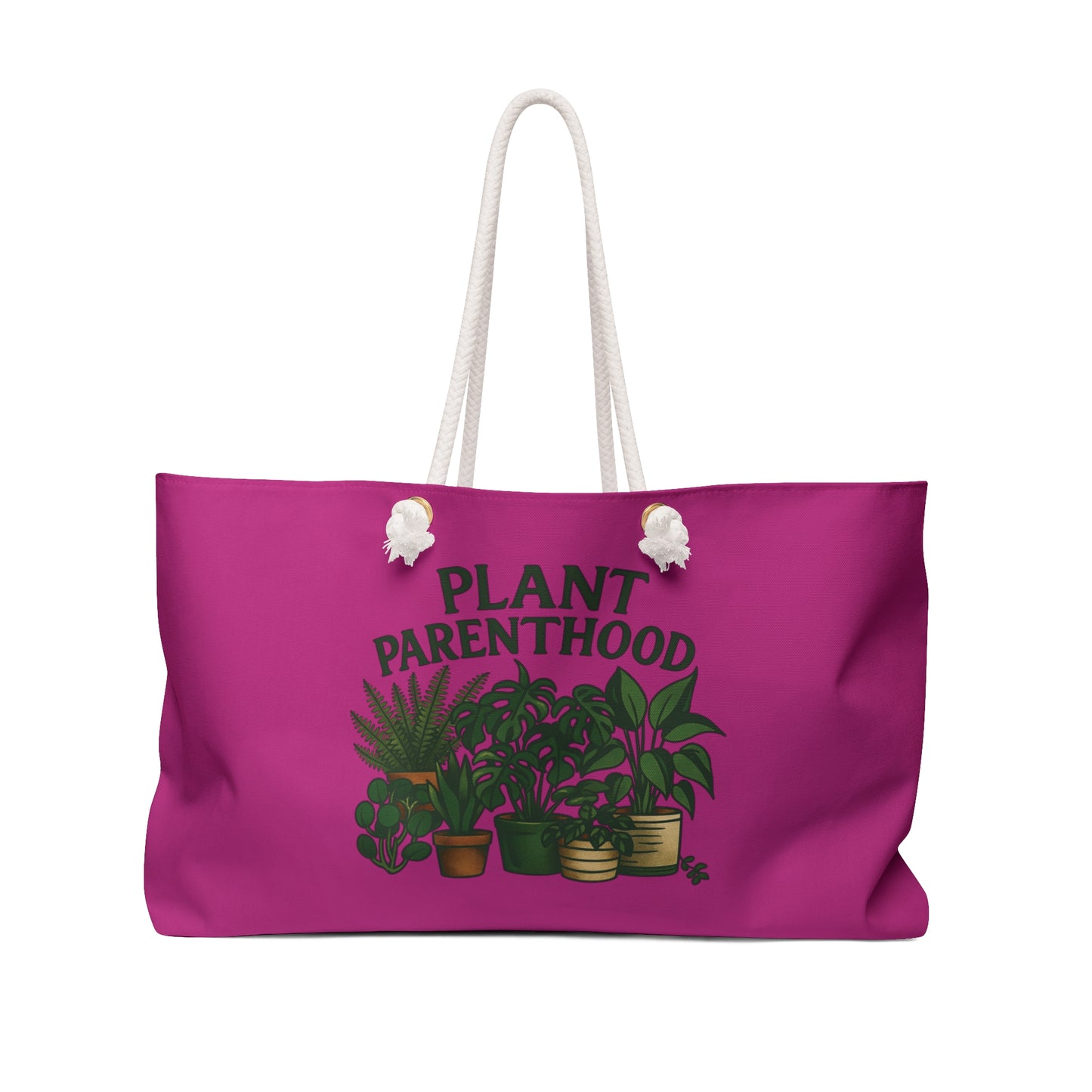 Plant Parenthood Weekender Bag, Eco-Friendly Tote, Travel Companion, Gift for Plant Lovers, Stylish Carry-All