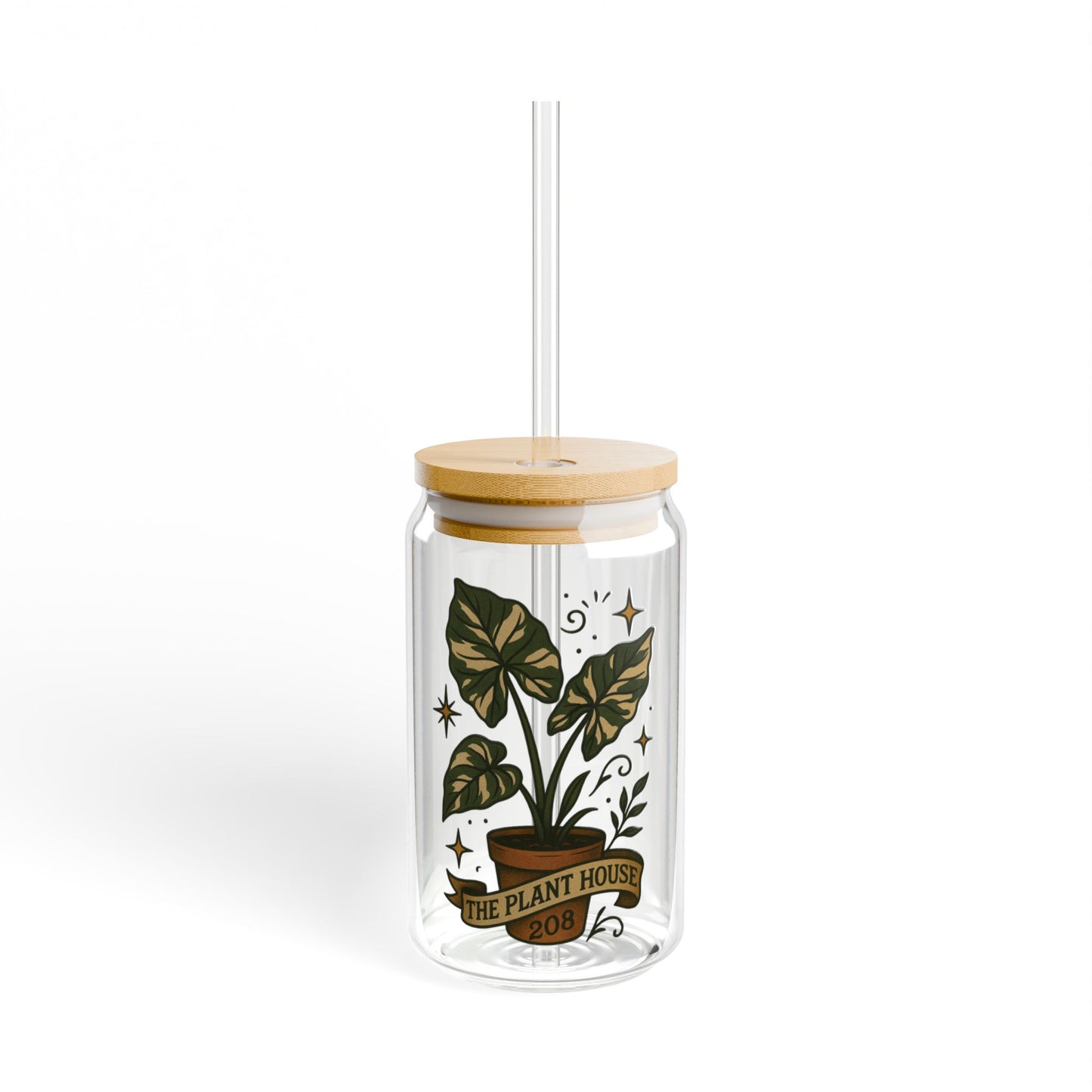 The Plant House 208 Variegated  -  Sipper Glass
